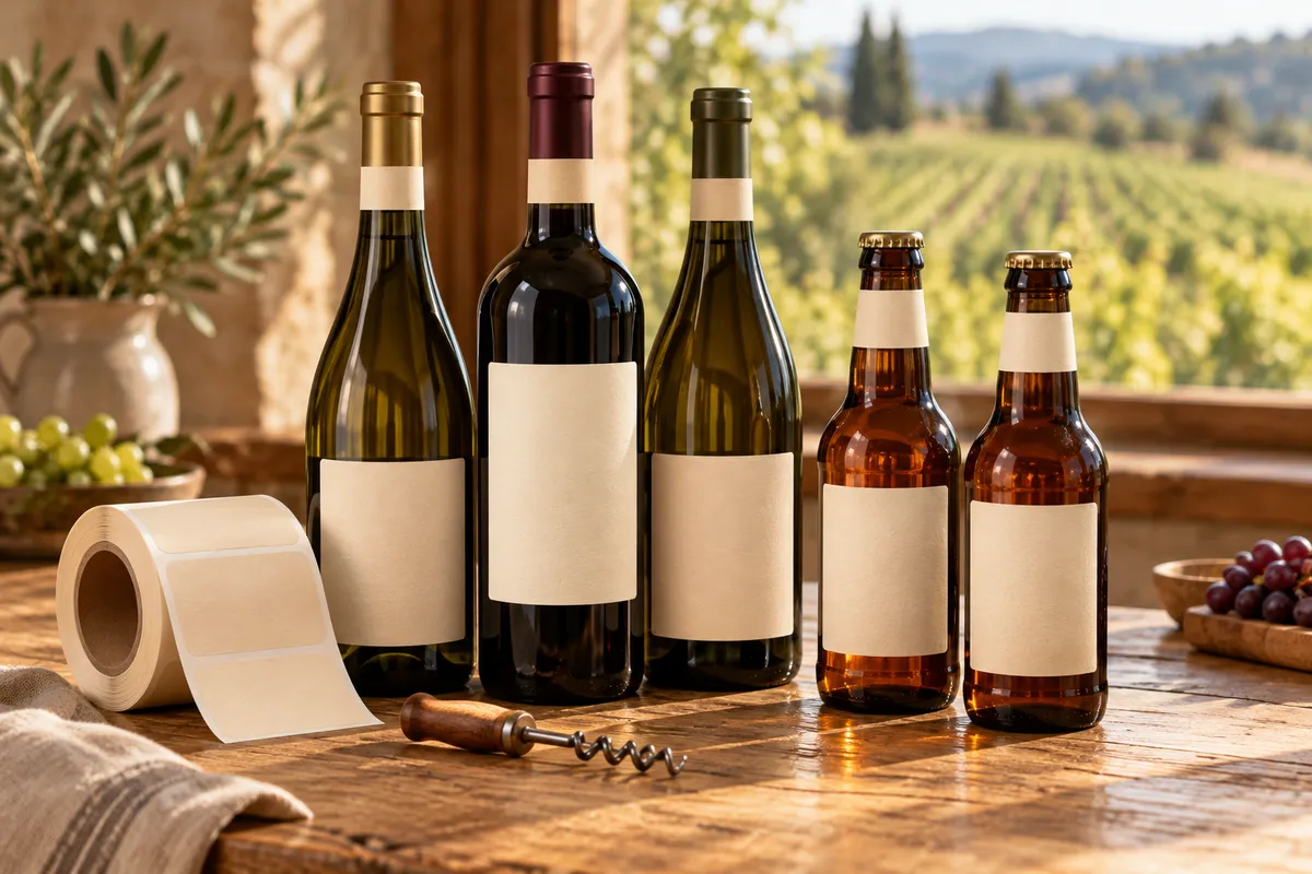 Etichette per bottiglie e vino personalizzate