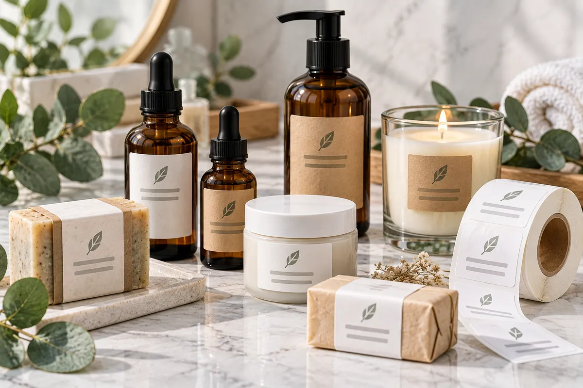 Etichette per cosmetici, saponi e candele
