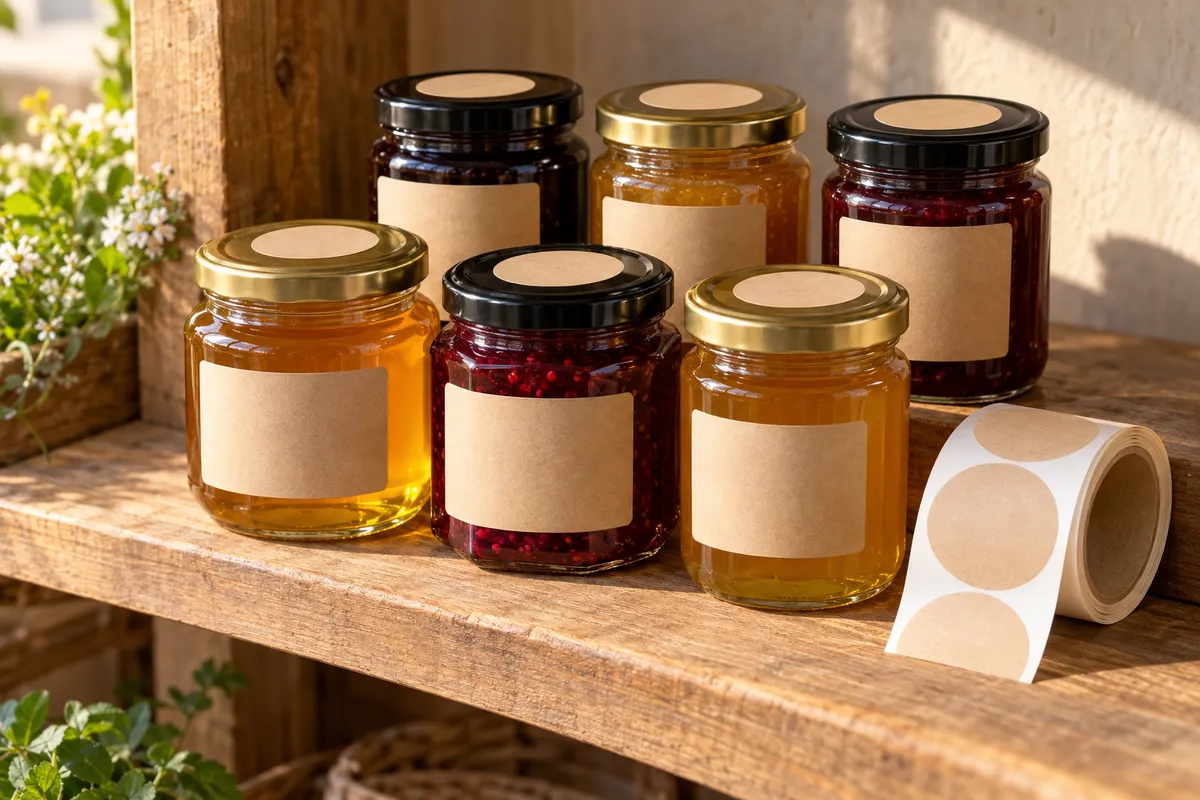 Etichette per barattoli, miele e marmellata